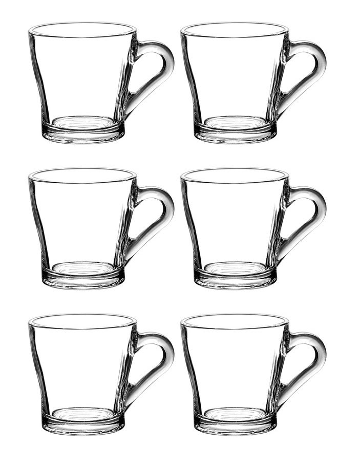 Blinkmax 6-Piece Tea Cup Set Clear 160ml  - Image 1