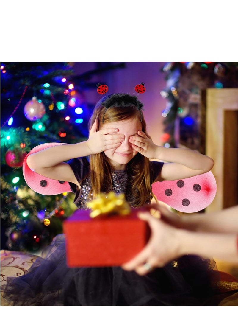 SOLARAE Princess Girls Dress Up Trunk Clothes for Kids Toddler Pretend Play Ladybug Bee Butterfly Costume Magic Wand Headband Accessories - Image 5