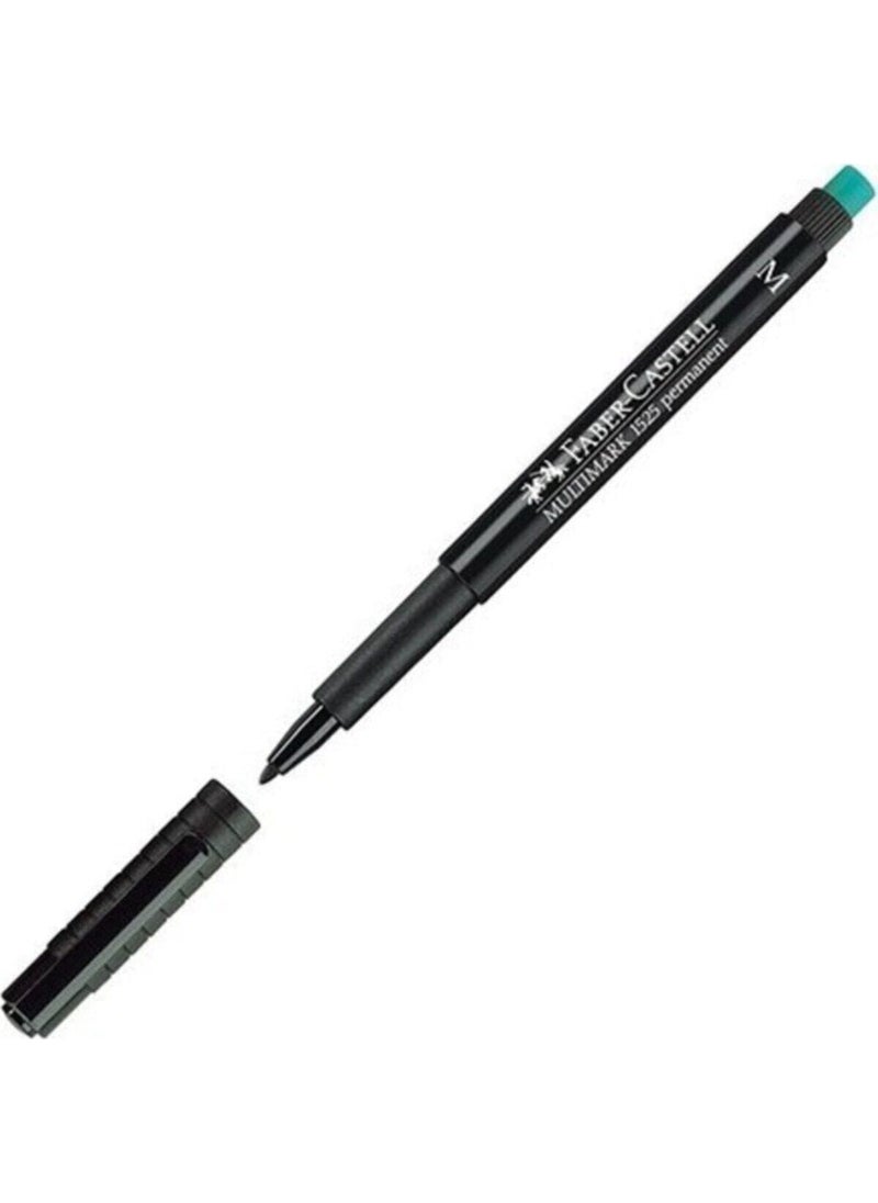 FABER-CASTELL - Faber Castell 1525 Multimark Permanent Acetate Pen M Black - Image 1
