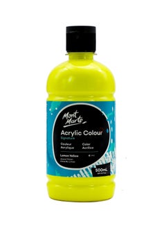 Mont Marte Signature Acrylic Colour 500ml Content Lemon Yellow  - Image 1