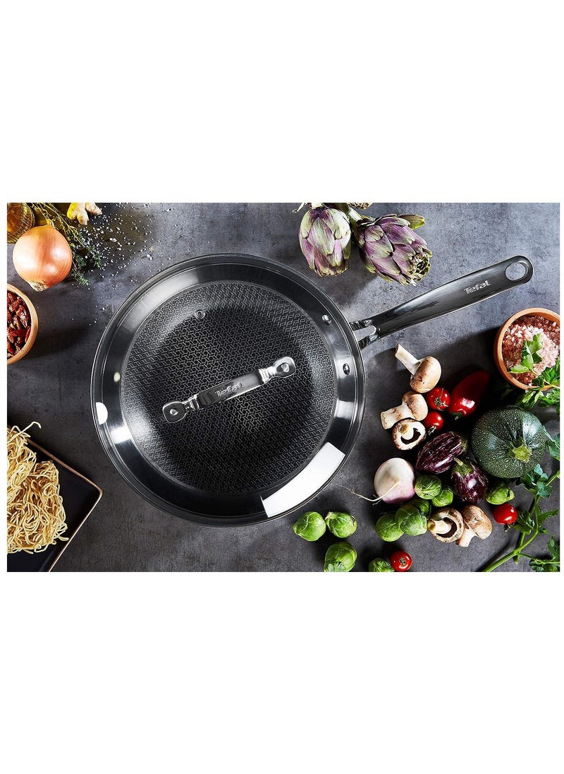Tefal - Tefal E49716 Eternal Mesh Wok Frying Pan With Lid 28 cm Secure and Scratch Resistant Mesh Seal Three Layer Pan  Induction Cooker Compatible For All Types Of Stoves - Image 1