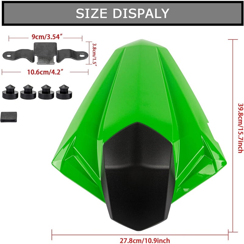 psler Rear Seat Fairing Cover Cowl for EX300R EX300 ZX250R EX250R Ninja 300 300R 250 250R 2013-2019(Green) - Image 3