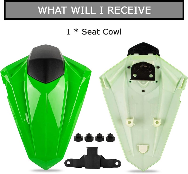 psler Rear Seat Fairing Cover Cowl for EX300R EX300 ZX250R EX250R Ninja 300 300R 250 250R 2013-2019(Green) - Image 5