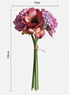 Kutis 1 Bunch of Multicolor Artificial Decorative Flowers Home Dining Room Decoration False Blossom 13 x 28 Centimeter  - Image 4
