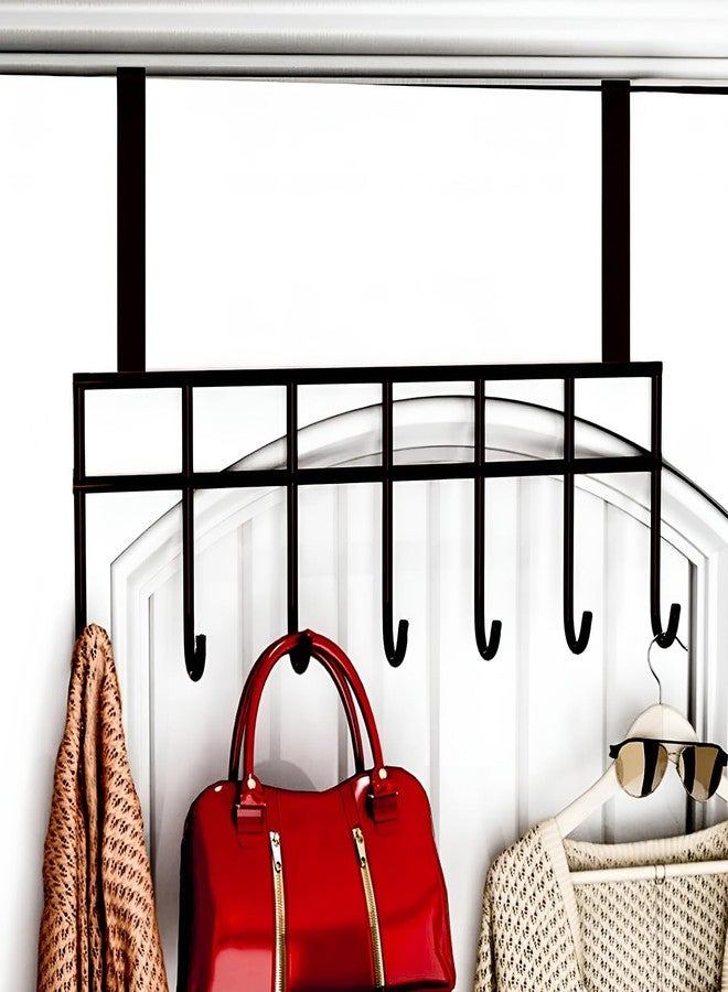 WonderStand علاقة ملابس معدنية قوية من الكربون من WonderStand The Earth Store تُعلق فوق الباب (بدون حفر)، مناسبة للحمام وغرفة النوم والمطبخ - Image 1