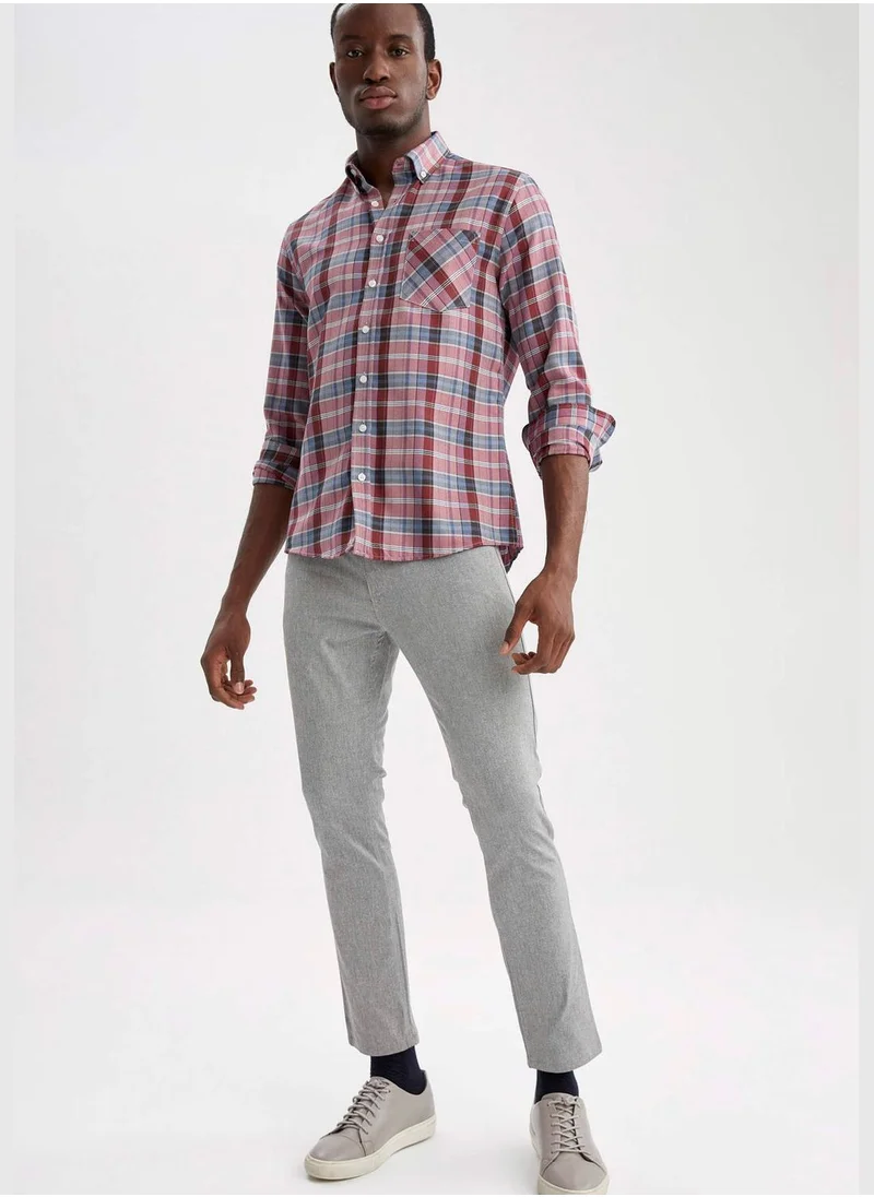 DeFacto Modern Fit Long Sleeve Check Patterned Shirt