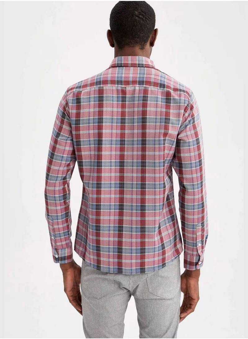 DeFacto Modern Fit Long Sleeve Check Patterned Shirt