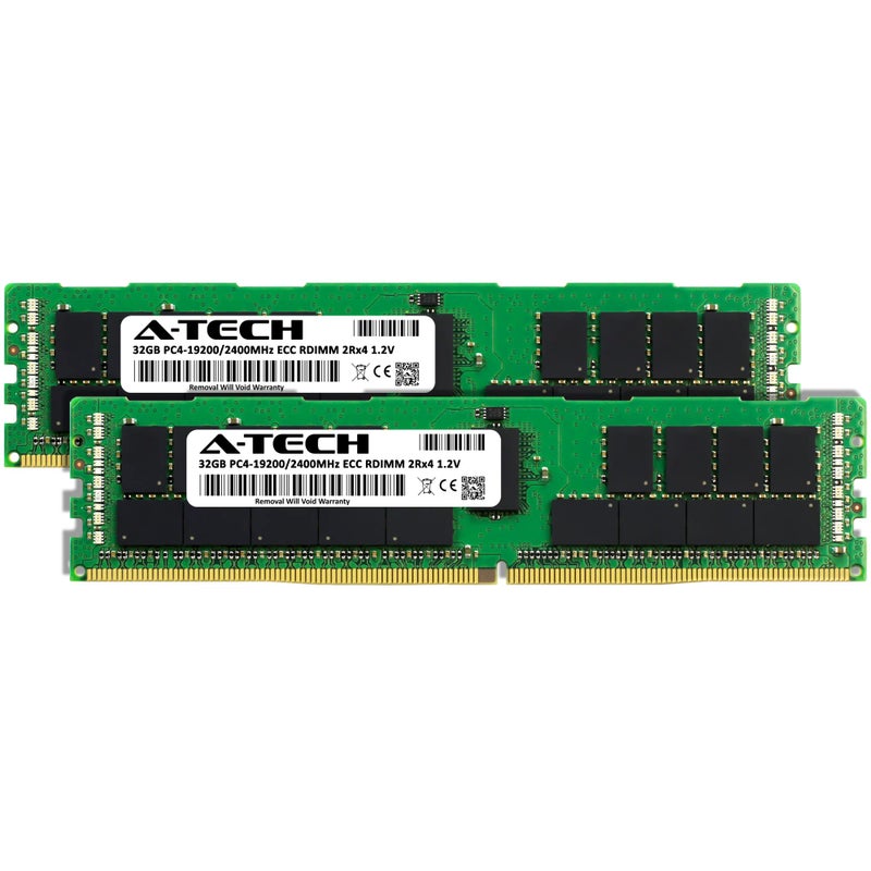 A-Tech 64GB Kit (2x32GB) DDR4 2400MHz PC4-19200 ECC RDIMM 2Rx4 1.2V Dual Rank Registered DIMM 288-Pin Server & Workstation RAM Memory Upgrade Modules (A-Tech Enterprise Series) - Image 2