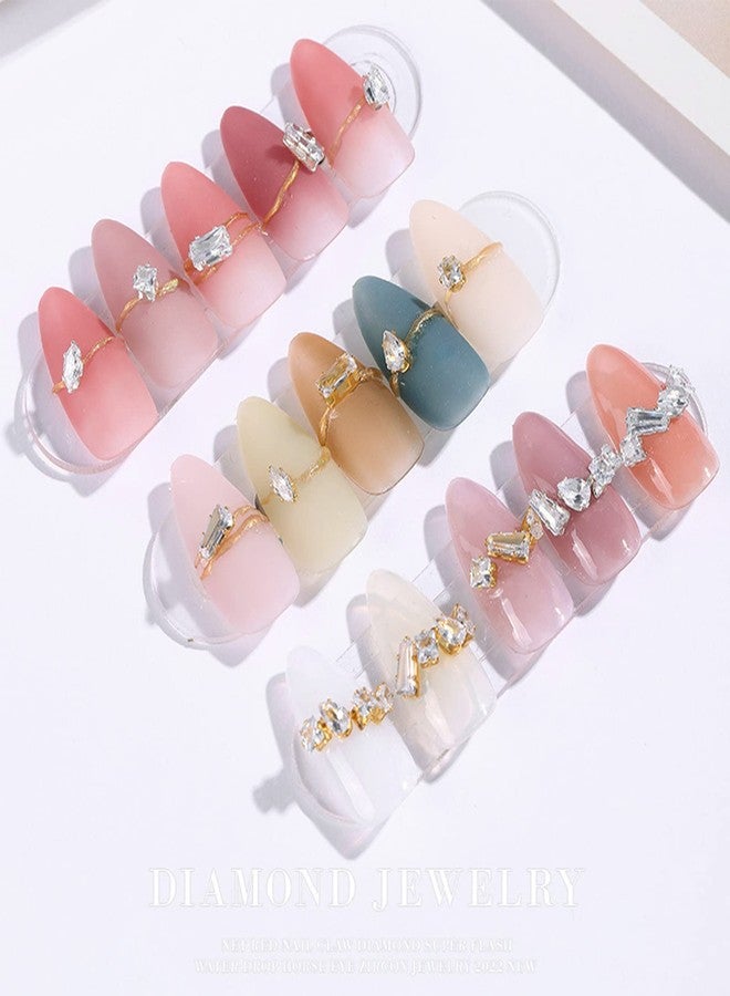 Furimuk 100 Pcs Diamond Jewelry Nail Charms for Nail Art Decoration Rhinestones, Gold/Silver Flatback Sparkle Horse Eyes Water Drop Square Zircon Claw Gems Nail Design Supplies - Image 4