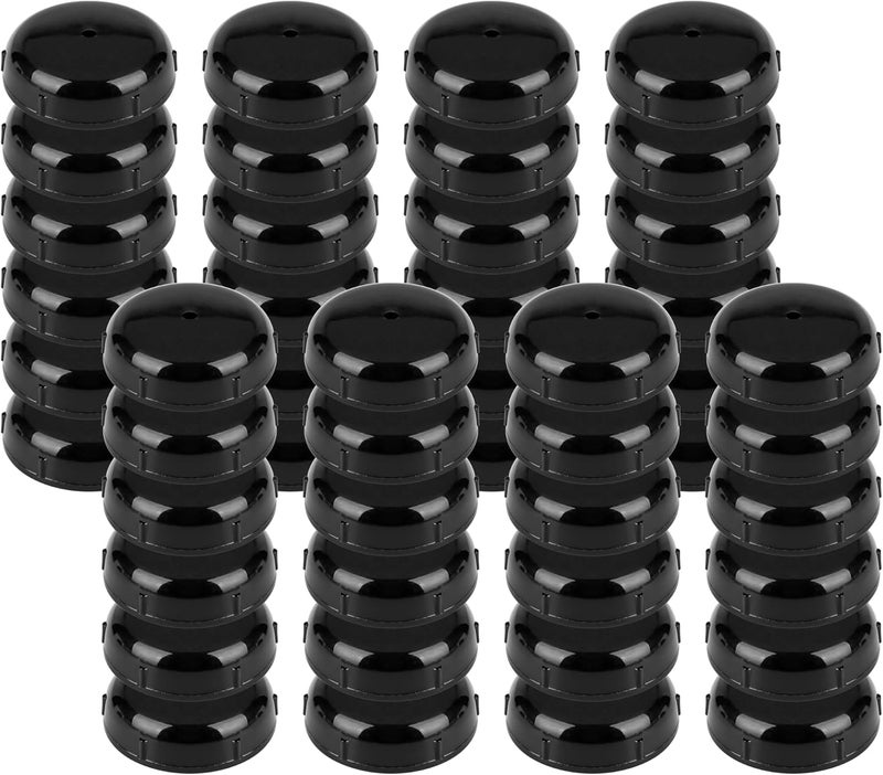 PETOX 48-Pack Wrought Iron Patio Furniture Feet Caps 1-1/2 inch Round Plastic Outdoor Chair Leg Caps, Patio Chair Leg Caps for Metal Chairs, Patio Furniture Replacement Feet for Chairs & Tables, Black - Image 1
