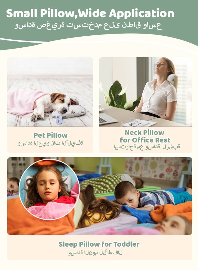 وسادة صغيرة للنوم، وسادة الرقبة ودعم الخصر، وسادة السفر للطائرات والسيارات والمكاتب والمنزل - وسادة صغيرة ناعمة وقابلة للغسل على الجانب النائم، وردي - 1 - Image 4