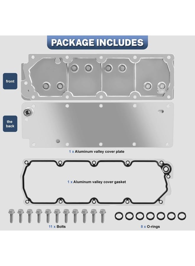 Glvvexa 12598832 LS Gen 4 Valley Cover Plate Kit Replacement for 2007-2013 Chevy Silverado GMC Sierra SUV LS2 LS3 LS7 4.8L 5.3L 6.0L 6.2L Non AFM/DOD - Image 5