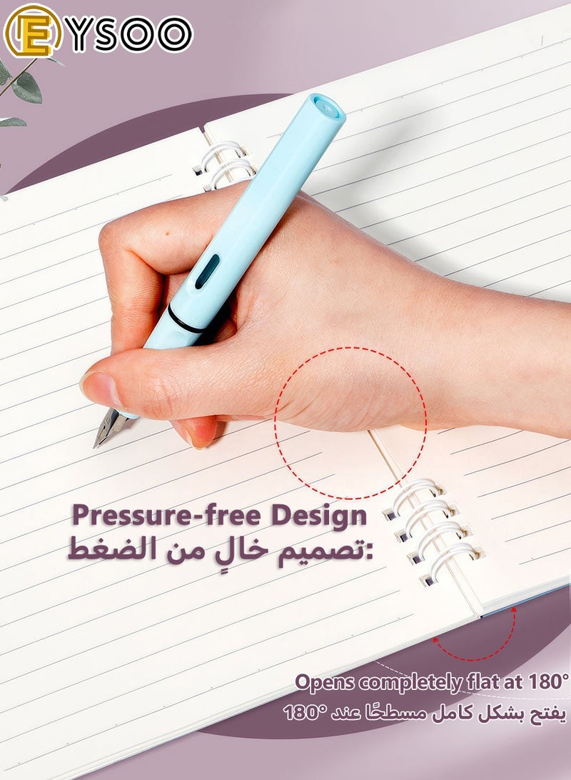  إيسو دفاتر EYSOO الحلزونية مقاس A5 (4 قطع) – ورق مسطر للجامعة بـ 60 ورقة / 120 صفحة – مفكرة بغلاف صلب كدفاتر حلزونية مسطرة للمكتب والمدرسة والكتابة. - Image 5