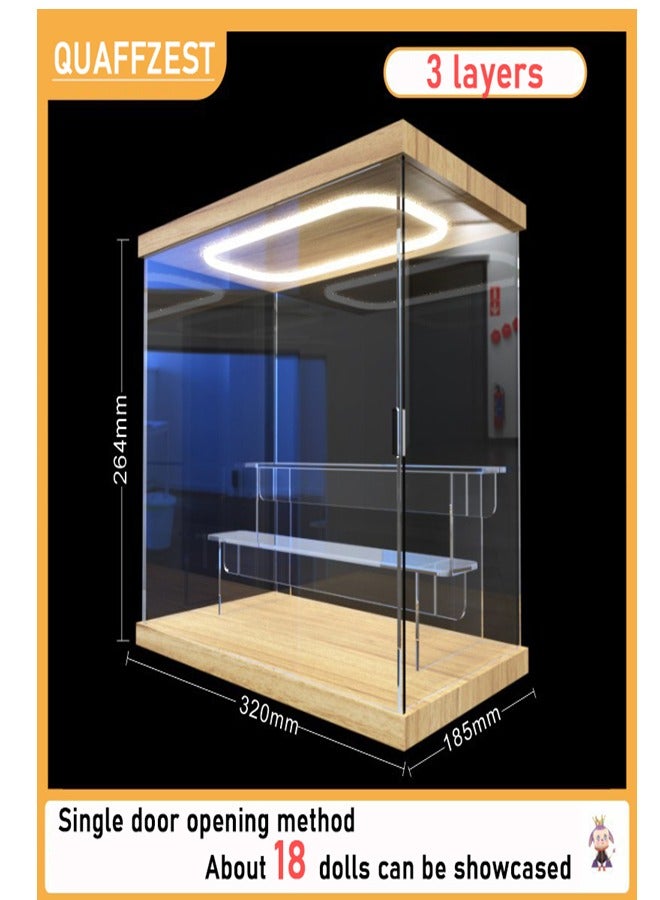 Ring LED Light Acrylic Display Case with Door for Action Figure  - Image 2