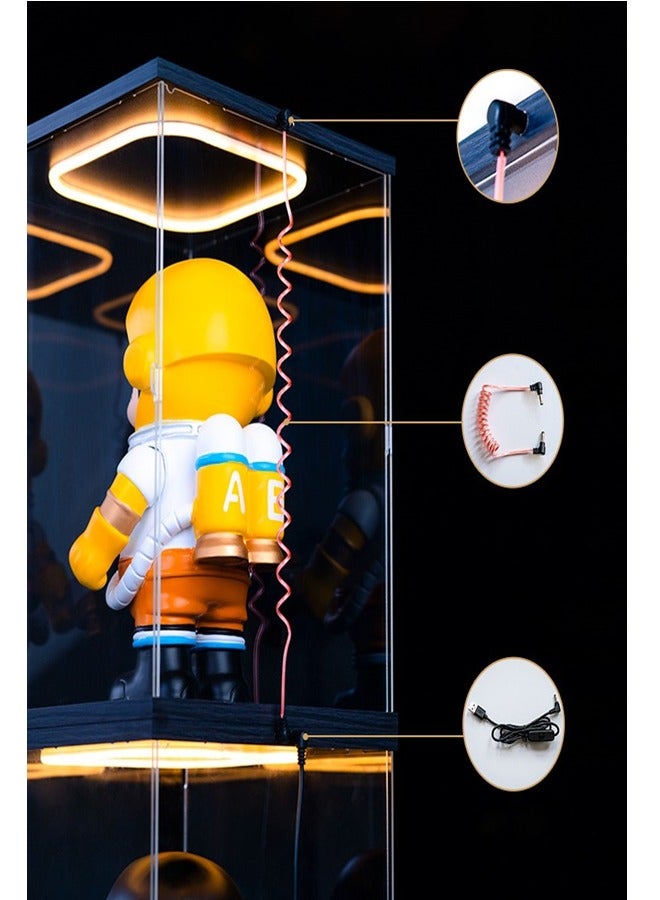 Ring LED Light Acrylic Display Case with Door for Action Figure  - Image 5