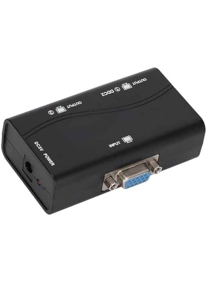 مقسم VGA مزود بالطاقة عبر USB محول شاشة مزدوجة للكمبيوتر إلى شاشتين وجهاز عرض - Image 1