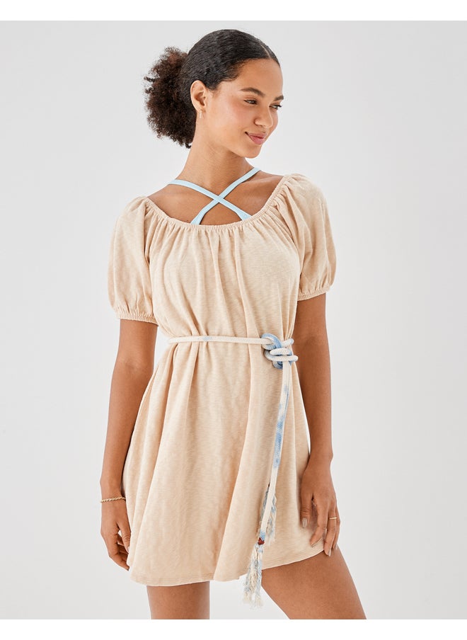 American Eagle - AE Beachy Puff-Sleeve Mini Dress - Image 1