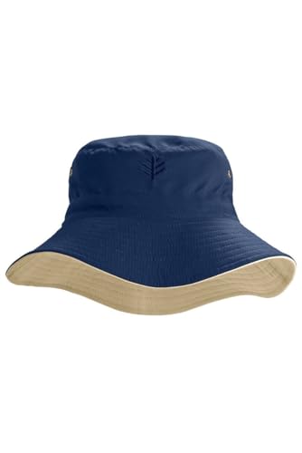 Coolibar Reversible Bucket Hat - UPF 50+ Sun Protection - Landon in Tan/Navy - Image 4