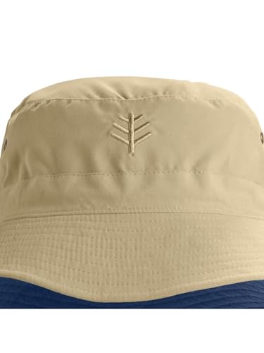 Coolibar Reversible Bucket Hat - UPF 50+ Sun Protection - Landon in Tan/Navy - Image 5