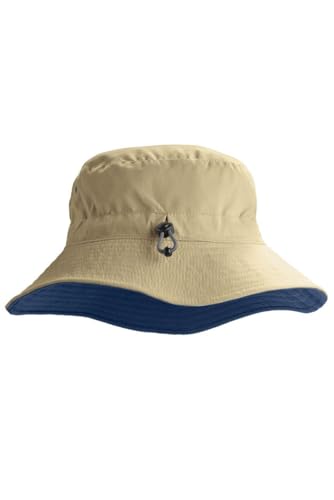 Coolibar Reversible Bucket Hat - UPF 50+ Sun Protection - Landon in Tan/Navy - Image 3