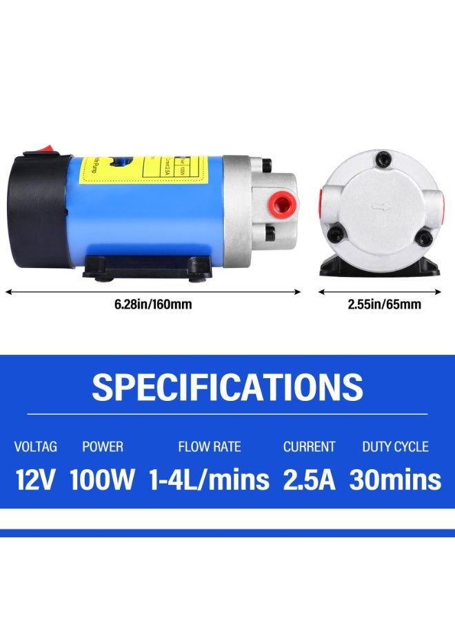 12V 100W Electric Oil Extractor Pump with Tubes, Diesel Fluid Transfer Pump for Car, Marine, RV, Boat, Motorcycle - Image 2