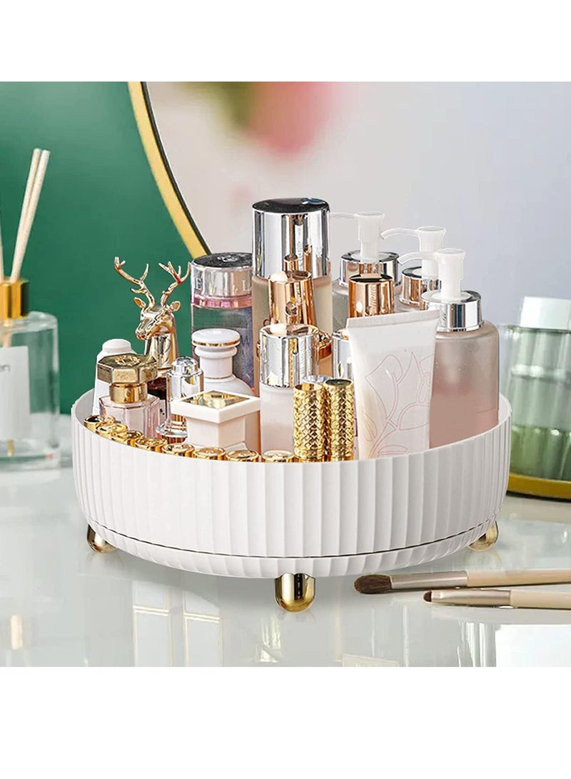 JOMILA Makeup Perfume Organizer 360 Degree Rotating Lazy Susan Cosmetic Desk Storage Lotions Display Case Round Gift Tray with Large Capacity for your Jewelry - Image 1