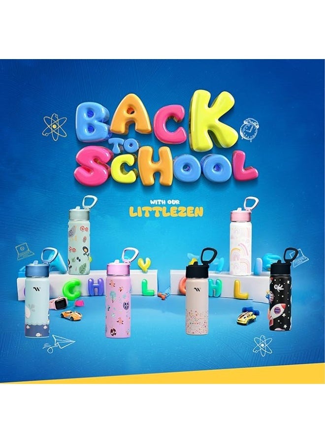 S2C Kids Water Bottle with Straw Lid – 550ml Stainless Steel, Double Wall Insulated, BPA-Free, Leak-Proof Bottle for School & Toddlers (PURPLE) - Image 5