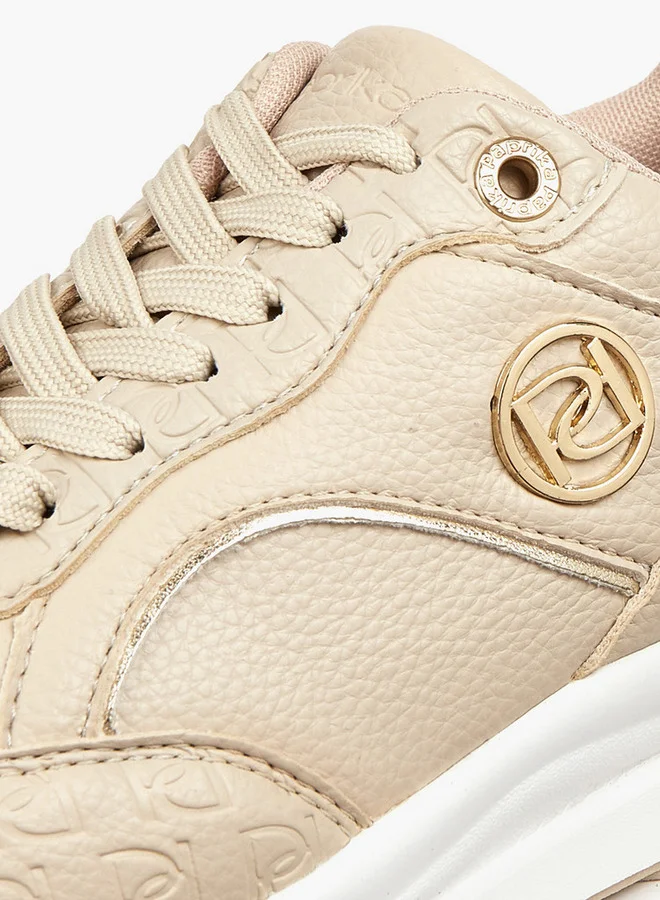 Paprika Textured Lace-Up Sneakers