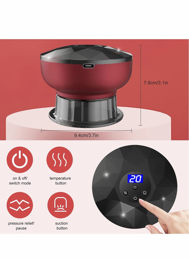 SYOSI Cupping Therapy Set, Electric Cupping Set Vacuum Cupping Massager, Smart Electric Cupping Therapy Set with Red Light Rechargeable Cupping Set Scraping Massage Tool - Image 2