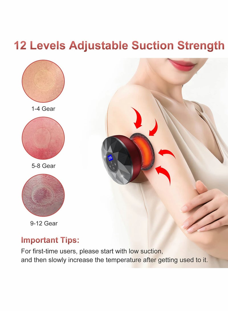 SYOSI Cupping Therapy Set, Electric Cupping Set Vacuum Cupping Massager, Smart Electric Cupping Therapy Set with Red Light Rechargeable Cupping Set Scraping Massage Tool - Image 4