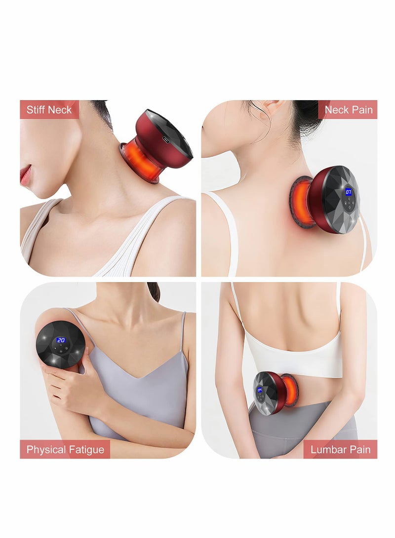 SYOSI Cupping Therapy Set, Electric Cupping Set Vacuum Cupping Massager, Smart Electric Cupping Therapy Set with Red Light Rechargeable Cupping Set Scraping Massage Tool - Image 5