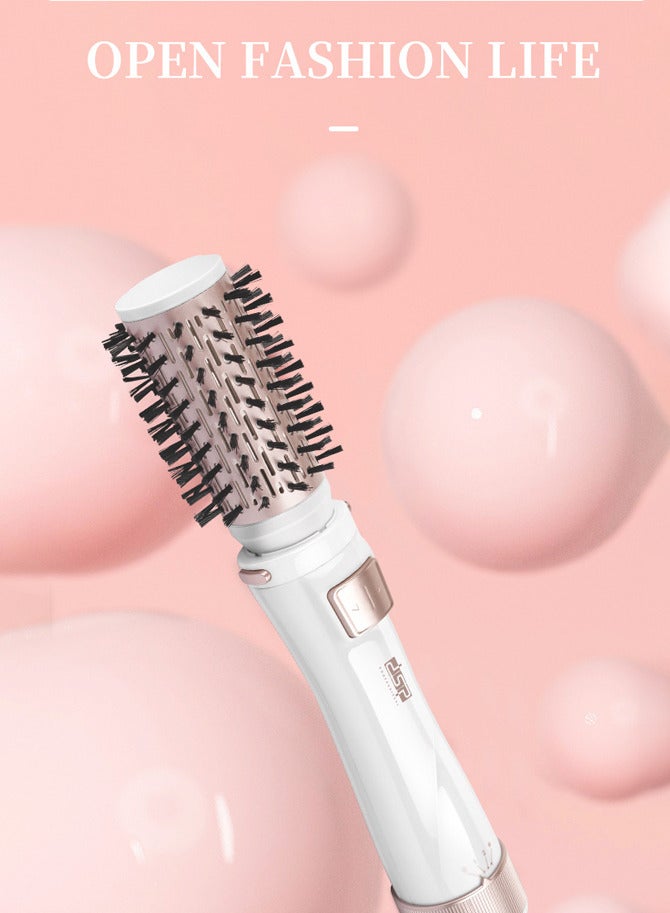 DSP 2 in 1 Hair Dryers & Hair Culers Set,1000W Blow Dryer Brush, Hair Styler with 2 Rechangeable Brushhead, Hot Air Brush Set for Hair Drying/Straightening/Curling/Hair Comb,50064,White - Image 3