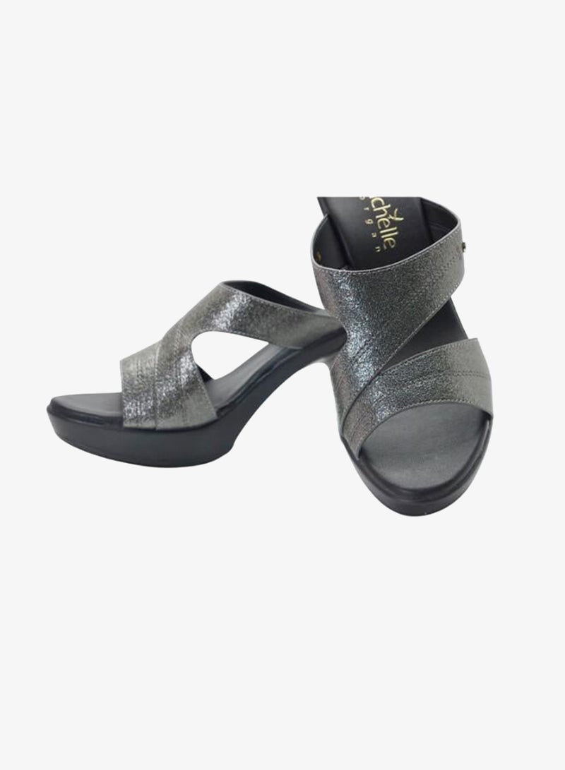 ميشيل مورجان 092-3058 Michelle Morgan Ladies High Heel Sandals 514RL517 Pewter - Image 2