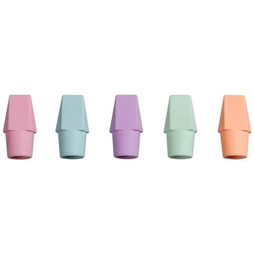 Ticonderoga Pencil Cap Erasers, Assorted Pastel Colors, 10 Count - Image 2