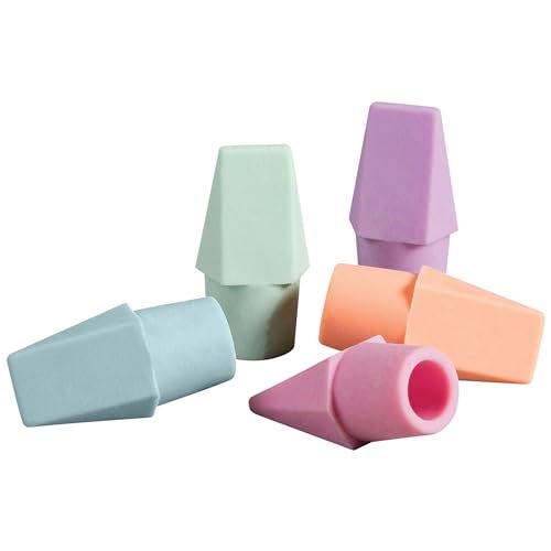 Ticonderoga Pencil Cap Erasers, Assorted Pastel Colors, 10 Count - Image 5