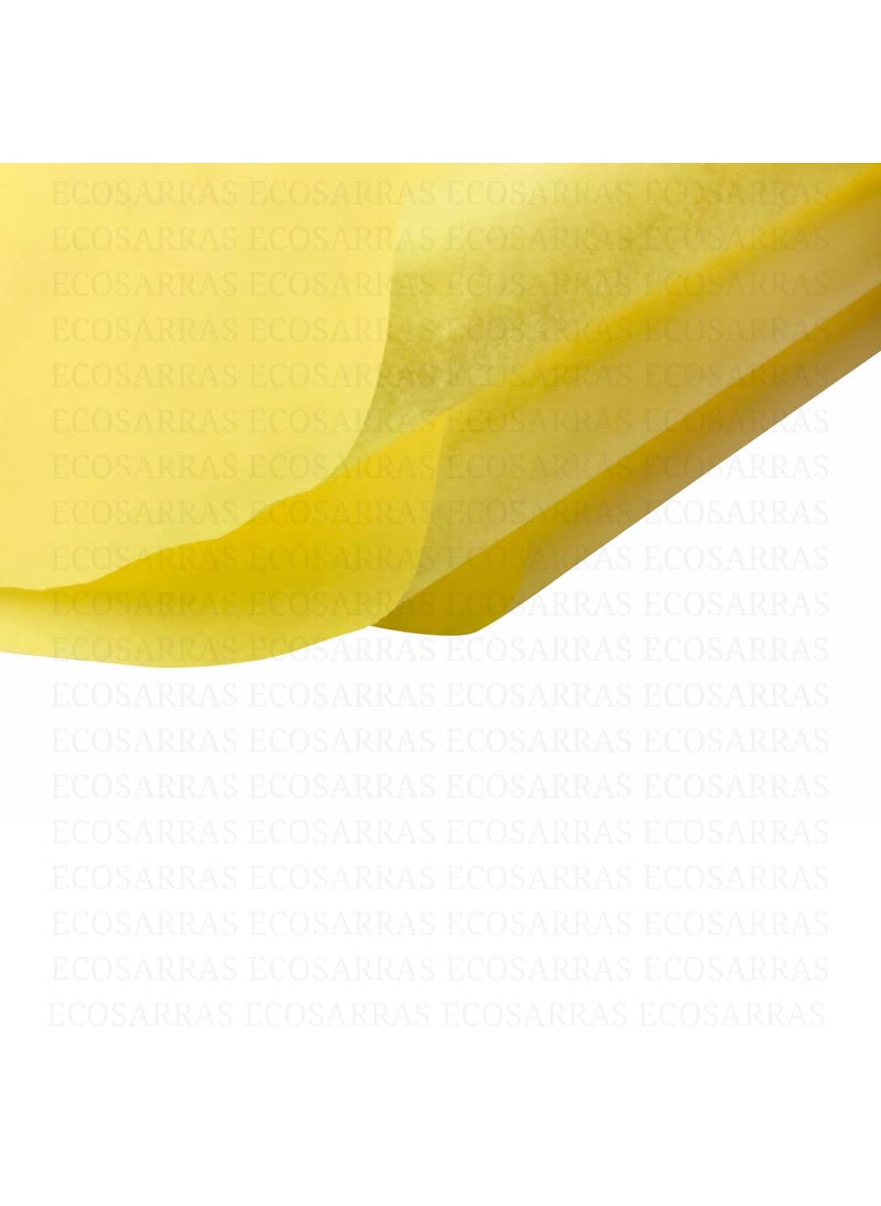 ECO SARRAS Eco Sarras Yellow multipurpose gift tissue paper sheets for Valentines day gift hampers gift packaging wedding decoration gift trays birthday decoration 30 Sheets  - Image 2