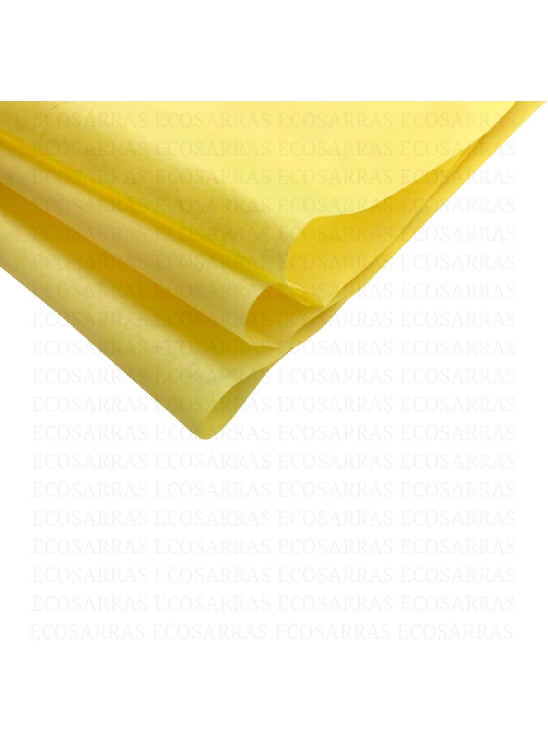 ECO SARRAS Eco Sarras Yellow multipurpose gift tissue paper sheets for Valentines day gift hampers gift packaging wedding decoration gift trays birthday decoration 30 Sheets  - Image 5