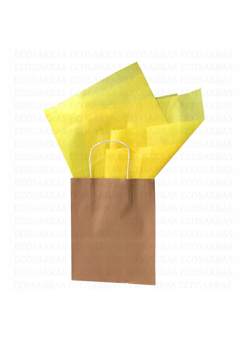 ECO SARRAS Eco Sarras Yellow multipurpose gift tissue paper sheets for Valentines day gift hampers gift packaging wedding decoration gift trays birthday decoration 30 Sheets  - Image 3