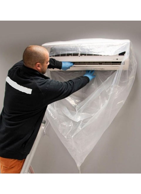 Waterproof AC Cleaning Cover Dust and Wash Protector for Wall Mounted Air Conditioners with Water Pipe and Split System Cleaning Tools (Large size)