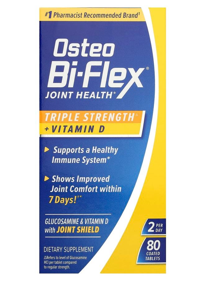 Osteo Bi-Flex Joint Health + Vitamin D Triple Strength 80 Coated Tablets  - Image 1