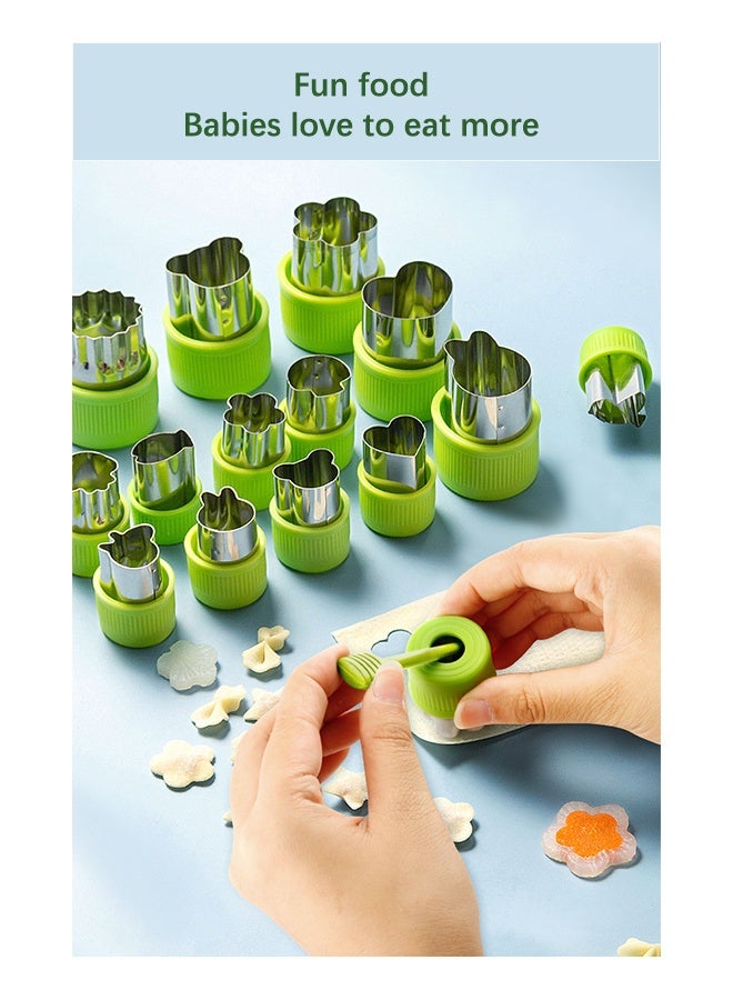 12-Piece Kids Cookie Cutters Set Stainless Steel BPA-Free Different Shapes Sandwich, Cookie And Vegetable Cutters Mold For Kids DIY Cookies, Mini Pies, Fondant, Veggies,Gift for Toddlers & Parents  - Image 2