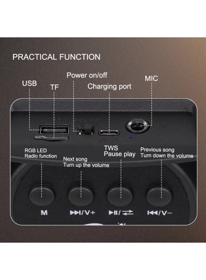 singe Portable Super Bass Bluetooth Speaker 10W Light 6.5 Inch ZQS603 - Image 4