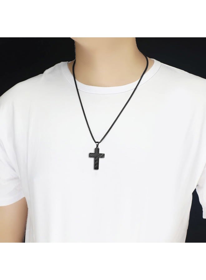 ZRAY American Flag Cross Necklace for Men Stainless Steel Chain 24inch Bible Verse Pendant Patriotic Jewelry Inspirational Christian Gift for Boys, Stainless Steel, No Gemstone - Image 5