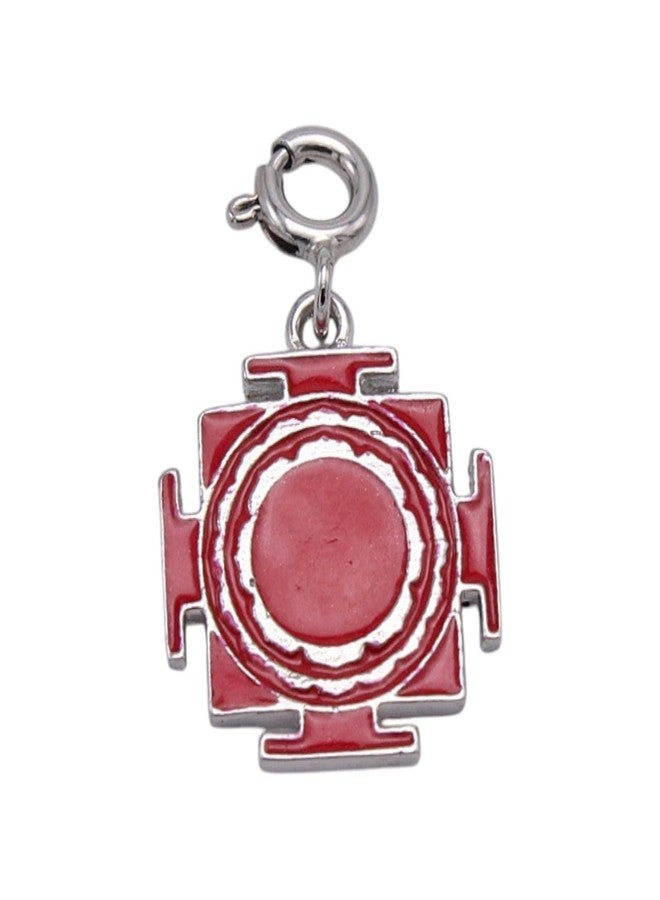 LBV 925 Sterling Silver Red Laxmi Ji Yantra Charm For Girls and Women - Image 1