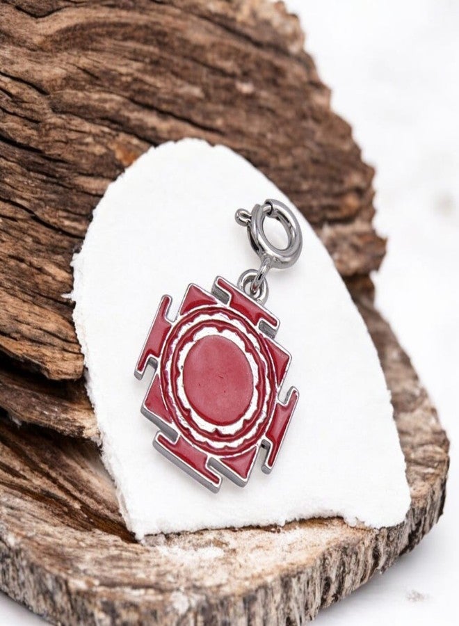 LBV 925 Sterling Silver Red Laxmi Ji Yantra Charm For Girls and Women - Image 3