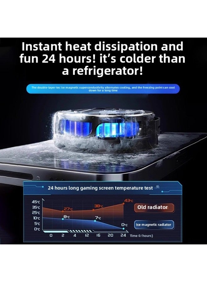 Mobile Phone Radiator Magnetic Semiconductor Refrigeration Cooling Artifact For Millet Black Shark Apple Plus Ice Mute-Color:White [top Model] Real Ice - Overclocking Cooling - 3-speed Digital Display Variable Frequency Temperature Control - Whole Machine Cooling - E-sports Lighting Effect  - Image 5