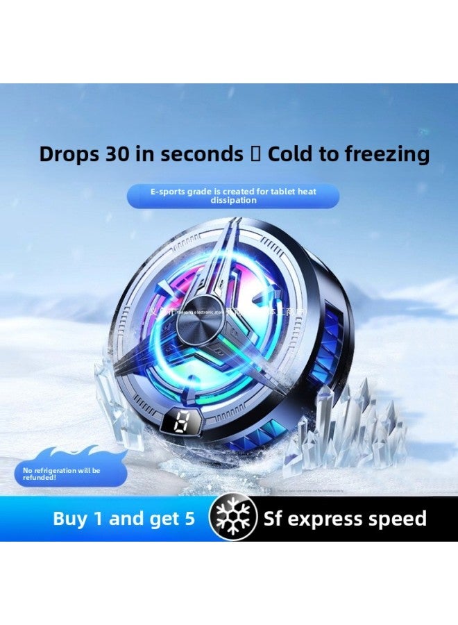 Mobile Phone Radiator Magnetic Semiconductor Refrigeration Cooling Artifact For Millet Black Shark Apple Plus Ice Mute-Color:White [top Model] Real Ice - Overclocking Cooling - 3-speed Digital Display Variable Frequency Temperature Control - Whole Machine Cooling - E-sports Lighting Effect  - Image 2