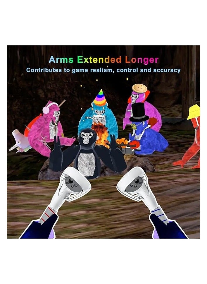 Raxoom Promass 2 in 1 Long Arms & Handle Attachments Compatible with Oculus Quest 2 Hand Controllers, VR Gorilla Tag Long Arms/Stick Extension Grips for Meta Quest 2 Accessories for Beat Saber Golf Club Game  - Image 4