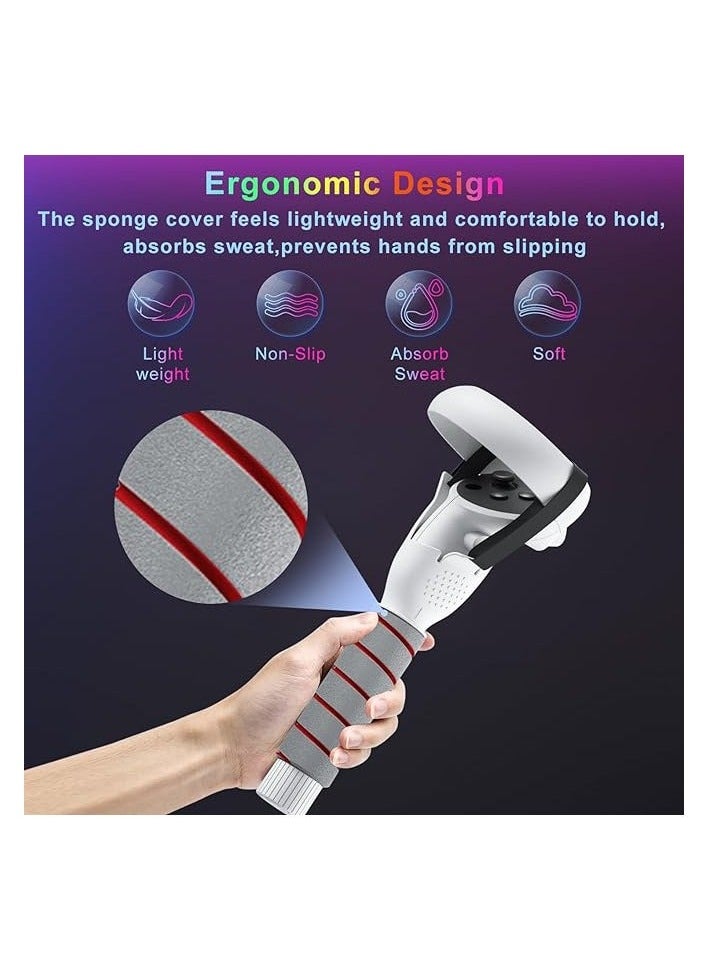 Raxoom Promass 2 in 1 Long Arms & Handle Attachments Compatible with Oculus Quest 2 Hand Controllers, VR Gorilla Tag Long Arms/Stick Extension Grips for Meta Quest 2 Accessories for Beat Saber Golf Club Game  - Image 3