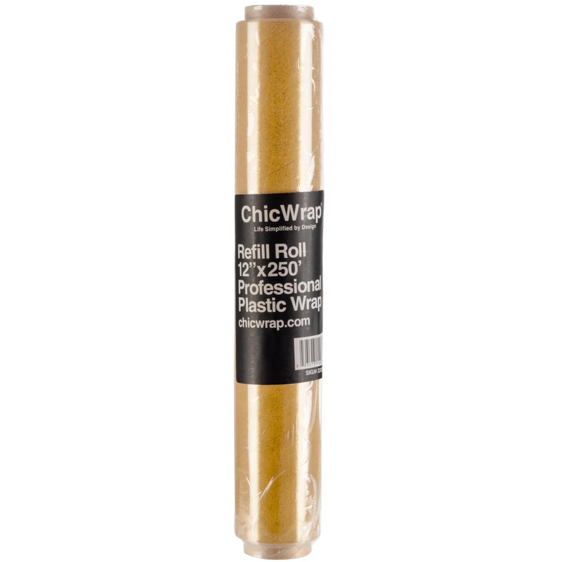 ChicWrap ChicWrap Plastic Wrap Refill Roll  12 Inch X 250 Feet  Professional Grade Plastic Wrap  Disposable BPA Free 